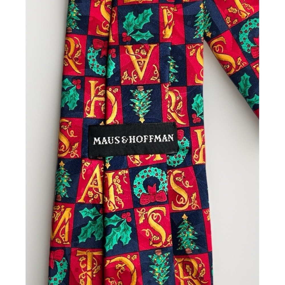 Robert Talbott Red Men's‎ Vintage Christmas Tie Maus & Hoffman Collab